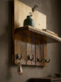 Rustic Wooden Wall Mounted Key Holder with Shelf – Entryway Organizer Rack with 4 Metal Hooks for Keys and shelf for Wallet, Mail, Mobile Phone & Home Décor | Ilham.pk - ilham - Crafted by Hands, Perfected by Heart