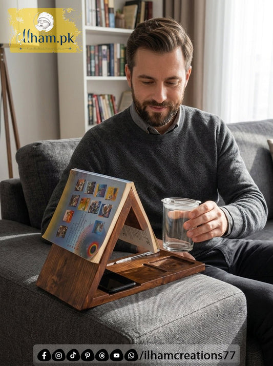 Sofa Arm Rest Multipurpose Book Holder - ilham.pk - ilham Creations