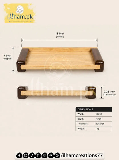 TimberAura 18x7 Inch Wooden Wall Shelf - Handmade Rustic Wood Decor - ilham Creations - ilham Creations