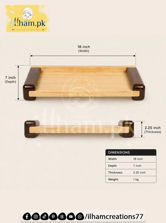TimberAura 18x7 Inch Wooden Wall Shelf - Handmade Rustic Wood Decor - ilham Creations - ilham Creations