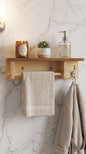 Wooden Bathroom Bath & Hand Towel Hanger with Storage Shelf | Bathroom Organizer Shelf for Towels, Toiletries & Accessories | Ilham.pk - ilham - Crafted by Hands, Perfected by Heart
