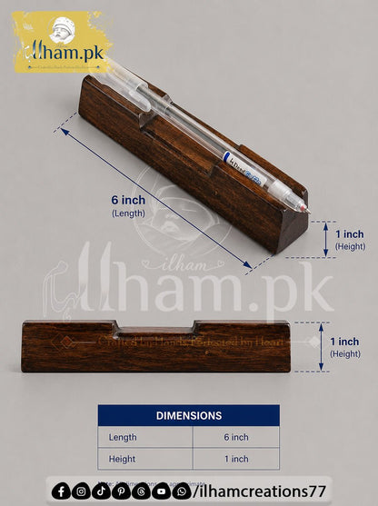 Wooden Flat Pen Stand for Office Table - ilham Creations - ilham Creations