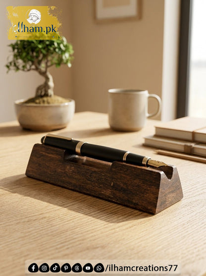 Wooden Flat Pen Stand for Office Table - ilham Creations - ilham Creations