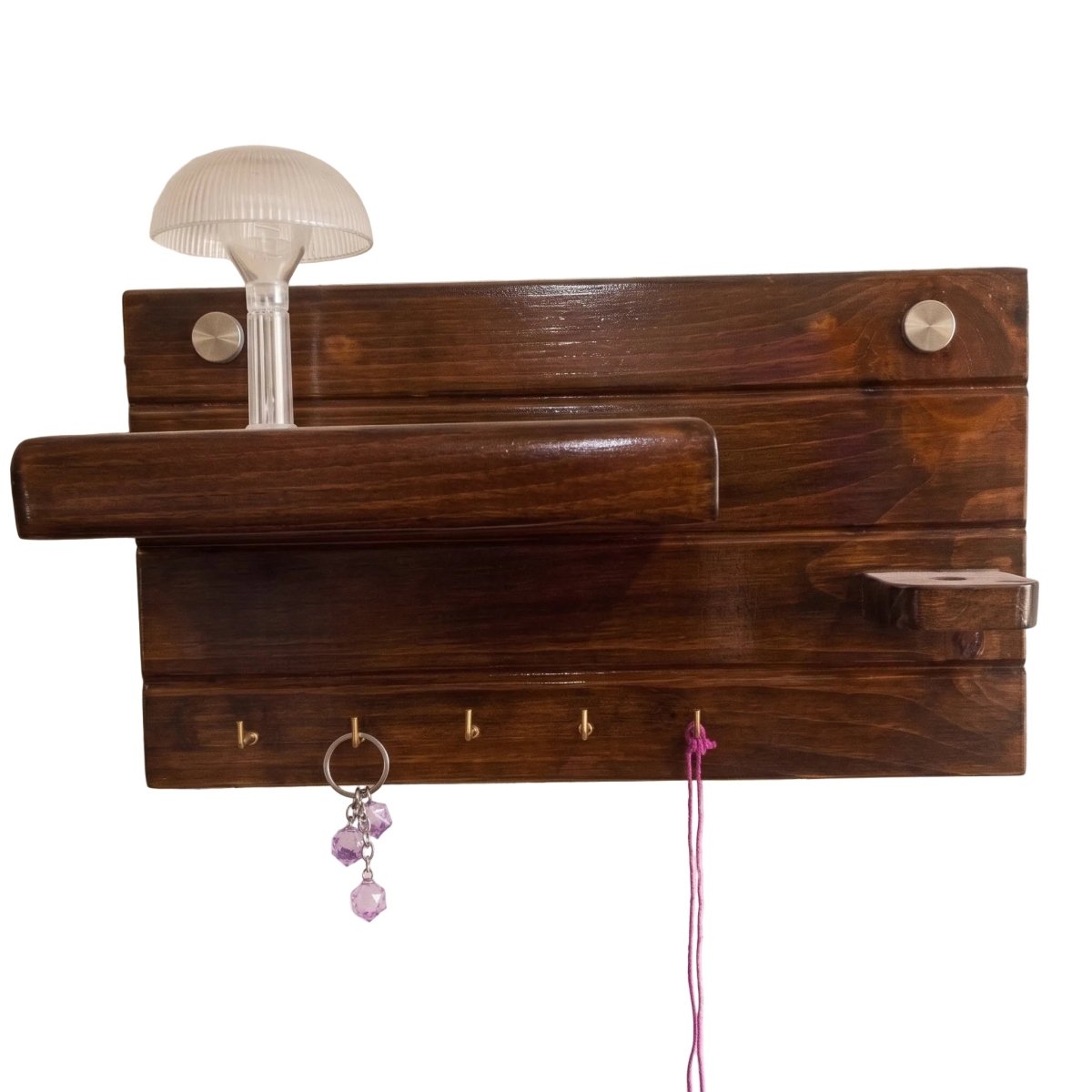 Wooden Key Holder and Wall Organizer with Shelf and Flower Hanger | ilham.pk - ilham - Crafted by Hands, Perfected by Heart